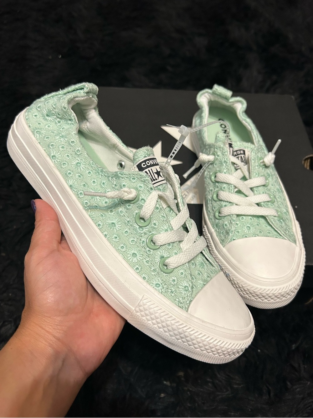 CONVERSE Chuck Taylor all star shoreline crochet green shoes sneakers sz 7 new